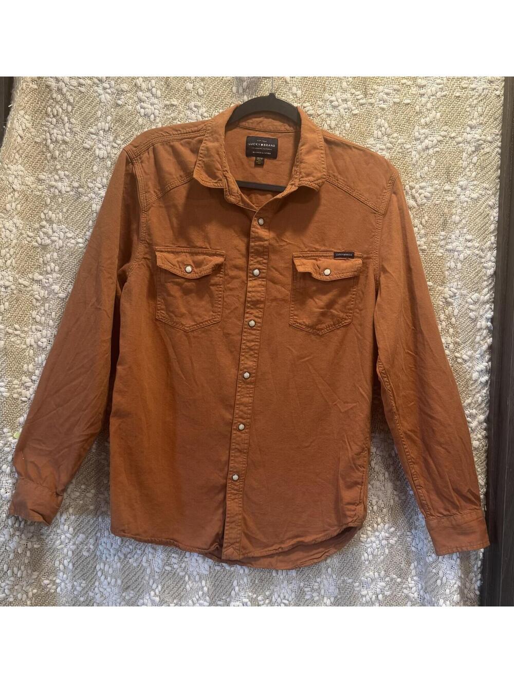 Lucky Brand Men's Long-Sleeve Western-Style Shirt Classic Fit Size M
